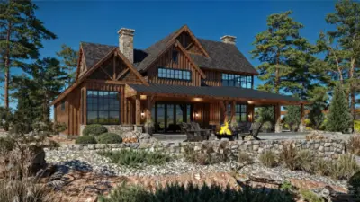 Exterior rendering of main house that could be built by WoodRidge Homes
