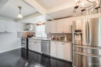 Spacious kitchen with stainless steel appliances