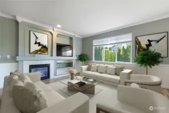 Virtually staged living room