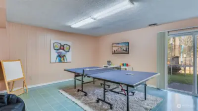 Lower level rec room is great for additional living space, media/game room offering a fun and entertaining space with direct access to the back yard.