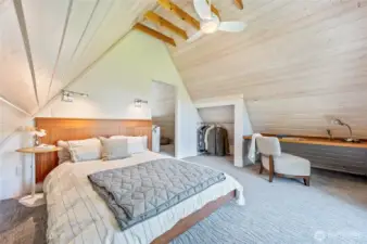 Bedroom, closet and desk