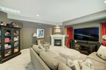 Family room with gas fireplace