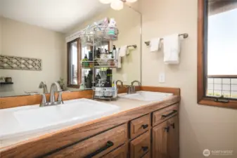 Double sink vanity.
