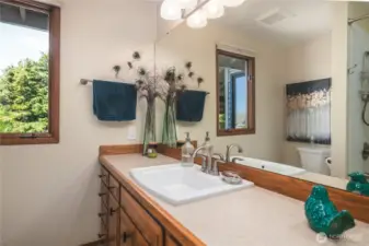 Upstairs guest bathroom.