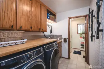 Utility room and 3/4 bathroom for lower level.