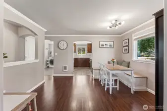 Dining, kitchen & utility room.