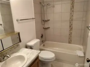 Just down the hallway you will find a full bathroom.