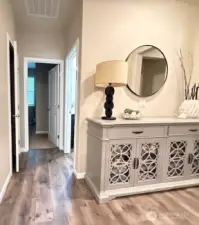 Hallway to bedroom and Main Bathroom