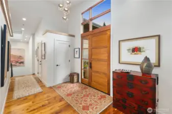 Inside the front door...notice the high ceilings and beautiful hardwoods.