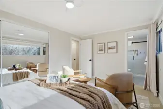 Master bedroom suite with 0.75 bathroom