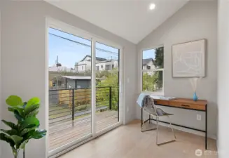 Clever bonus space is perfect for an office and has it's own deck.