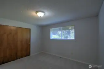 Main floor bedroom facing the front of the house