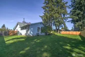 View of the expansive backyard