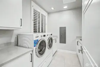 In-unit Bosch washer and dryer provide everyday convenience.