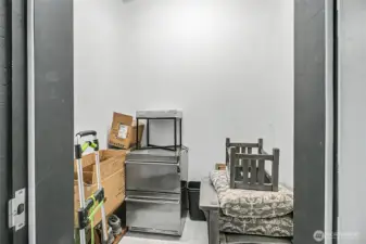 Dedicated storage space conveniently located just outside the unit entry.