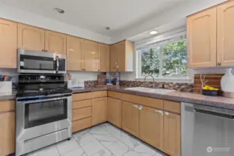 A well-equipped kitchen featuring stainless steel appliances for modern living.