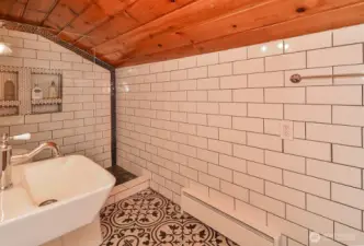 Remodeled bathroom on the upper level.