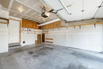 Garage at front of the home.