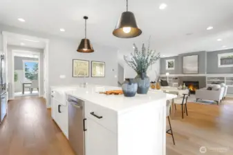 Excellent counter and storage space.