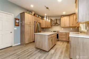 The large chefs' kitchen is perfect for culinary creations. The home comes with a whole-house water filtration system.