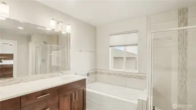 Bathroom also has a separate water closet for privacy.