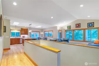 Open-concept living area overlooking main floor living spaces