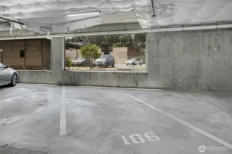 Secured parking is available in underground storage space #106, with additional storage located in P2, space 64.