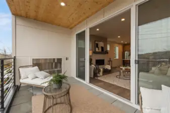 Lovely fresh breezes come in on a spring day, fireplace makes it cozy in the winter. This year round covered space is SO rare!