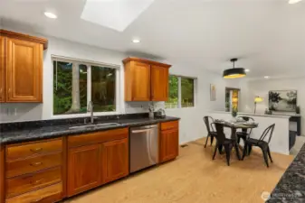 The open concept design means you don't have to feel isolated when cooking.