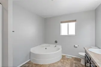 Primary bath soaking tub