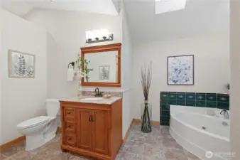 Jetted tub in primary bathroom.