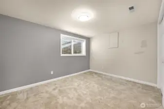 Third upstairs bedroom with big closet and storage.
