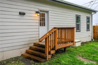 Backyard door off kitchen