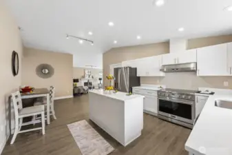 Different angle of kitchen & eating space