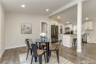 Spacious dining room off of the kitchen.