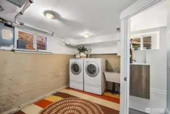 Lower level laundry room
