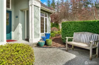 Front patio welcomes you and your guests.