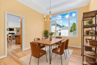 View towards the kitchen - virtually staged.