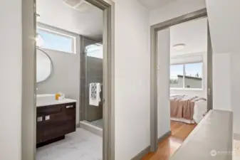 Large primary style bathroom on 3rd level