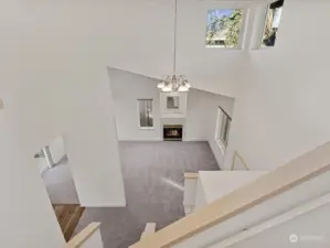 View from staircase into living room.