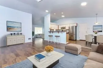 virtually staged open concept