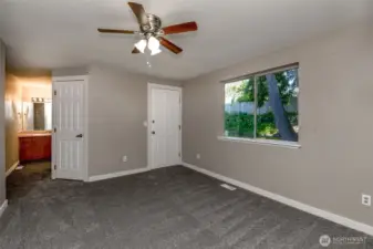 Master bedroom has door to access back deck