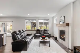 Inviting living room with gas fireplace for comfort