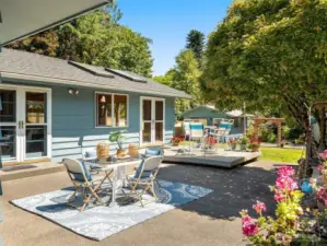 Back patio & deck. Gorgeous for entertaining.