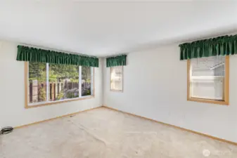 Second bedroom looks out over courtyard.