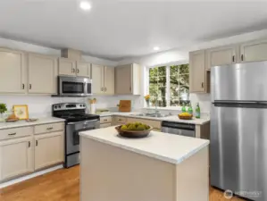 Wonderful flow as you cook, entertain or just enjoy your space.