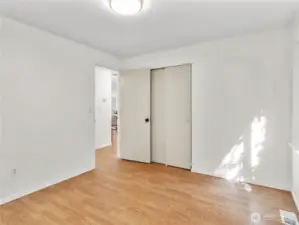 Double sliding door is the closet.