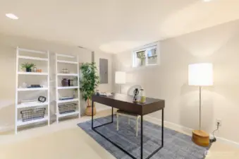 The fourth bedroom is non-conforming and makes for a great guest room or office. There is space outside to dig out a window well for egress!