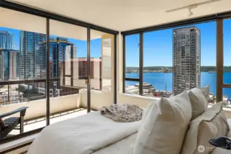 Lay in bed and take in the view