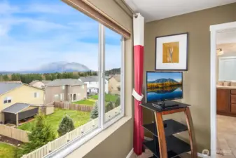 Looking out at Mount Si from the primary bedroom.